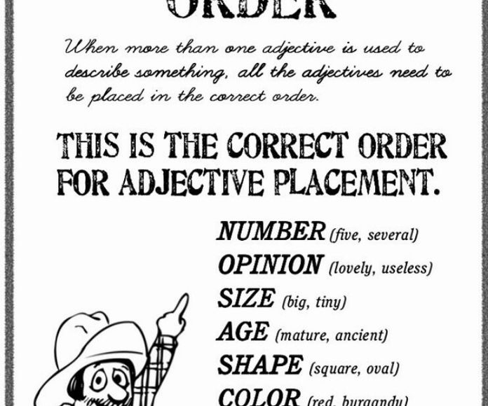 Adjective order }}