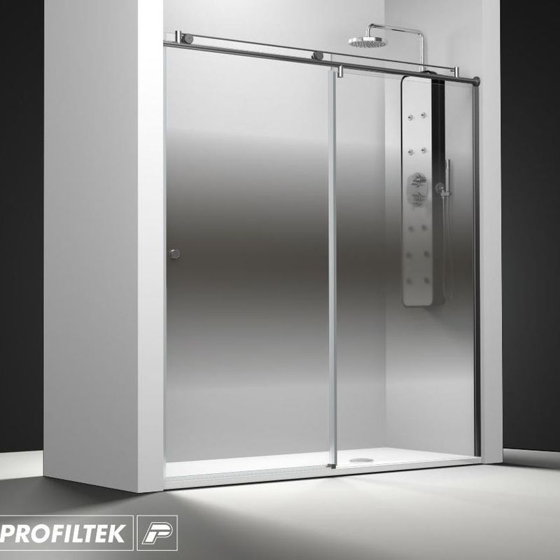 Mampara de baño Profiltek serie Steel modelo ST-210 Light decoración clasik