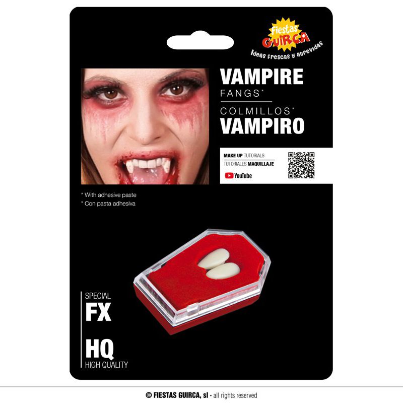 Colmillos vampiro con adhesivo HQ