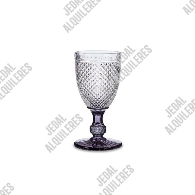 Copa diamante transparente con pie gris: Catálogo de Jedal Alquileres