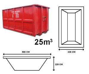Servicio de contenedores de 5, 7, 10 y 25 m³