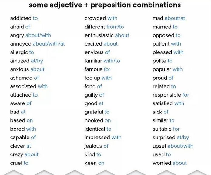 Adjective + preposition }}