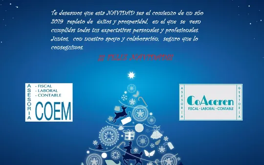 ¡¡¡FELIZ NAVIDAD Y FELIZ AÑO 2019!!