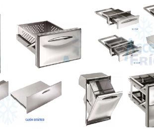 Puertas y cajones encastrables en acero inoxidable