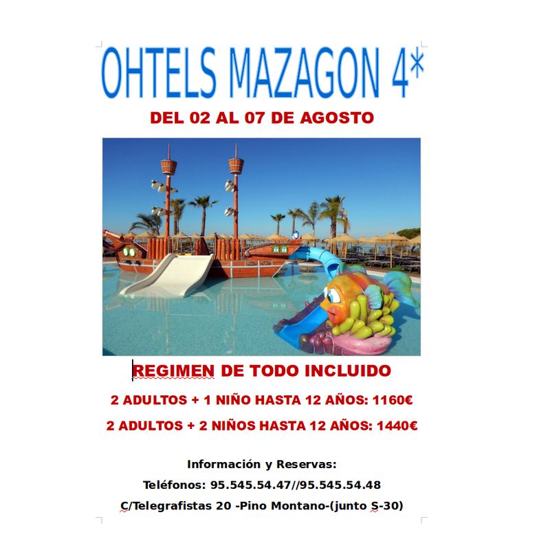 Ohtels Mazagon 4*: Ofertas de Viajes Global Sur