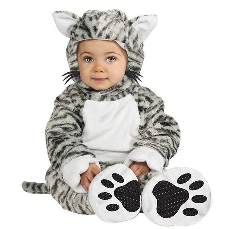 Disfraz gatito gris rayas bebé