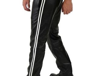 Leather jeans Leather Jogging Pants White Stripes(298€)