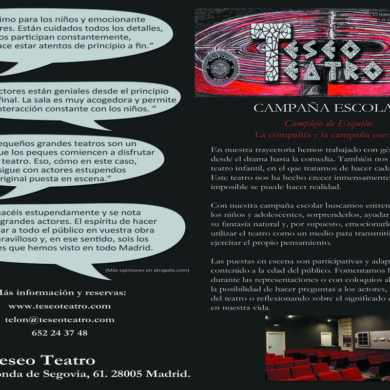 Campaña de Teatro Escolar en Arganzuela 2018/2019