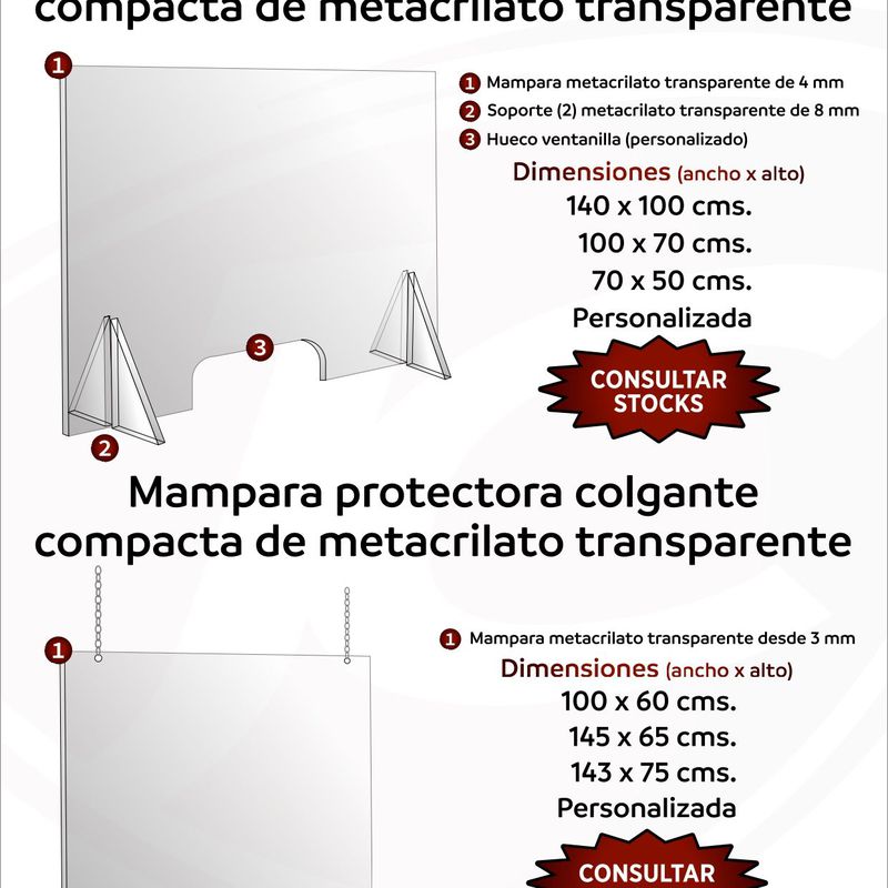 Ventanilla compacta de metacrilato transparente: Catálogo de Jesús Carrasco e Hijo