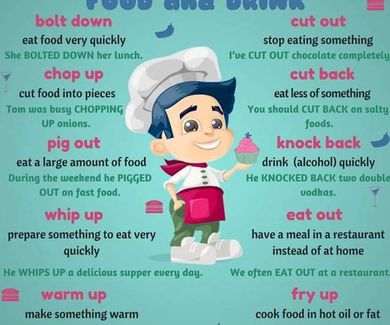 Phrasal verbs for food and drink