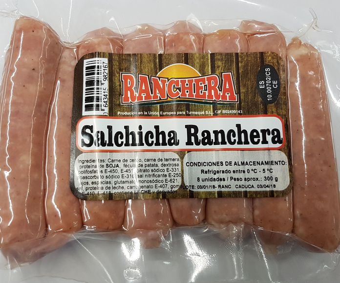 Salchicha Ranchera 8 unidades 300 grs.: PRODUCTOS de La Cabaña 5 continentes