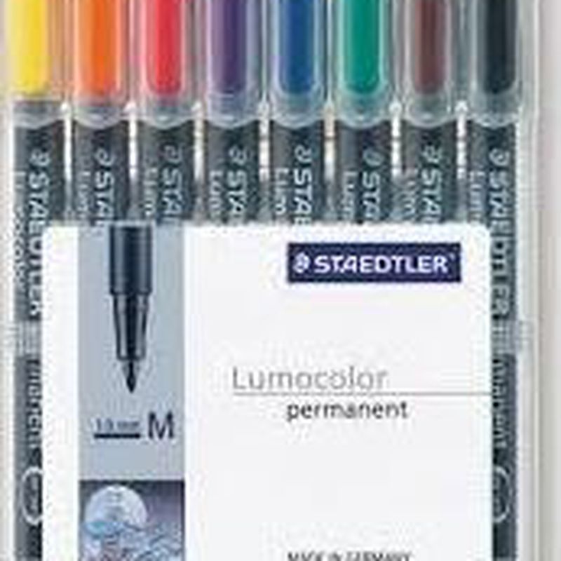Rotulador permanente Staedler Lumocolor. Estuche de 8 colores surtidos STAEDLER.