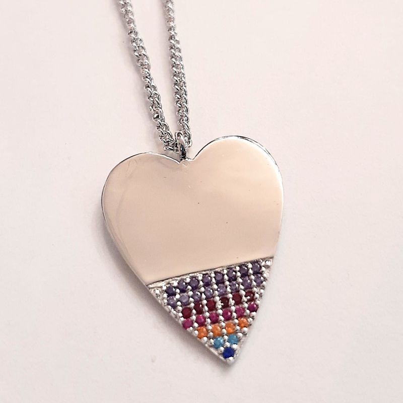 Colgante plata de ley punta de circonitas multicolor: Catálogo de Joyería Izquierdo
