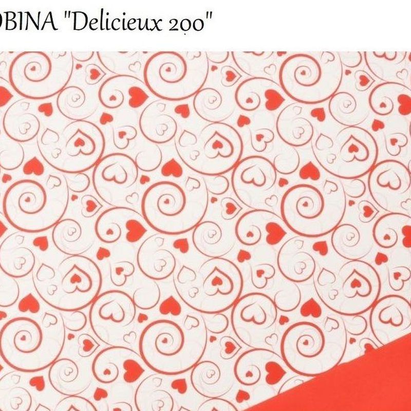 BOBINA PPL PERLADA 40my MODELO "Delicieux" (0,70x40MT)/ ROJO-BLANCO REF: DEL-200-001 PRECIO: 13,50€