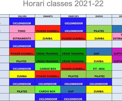 CLASES DIRIGIDAS 2021-22