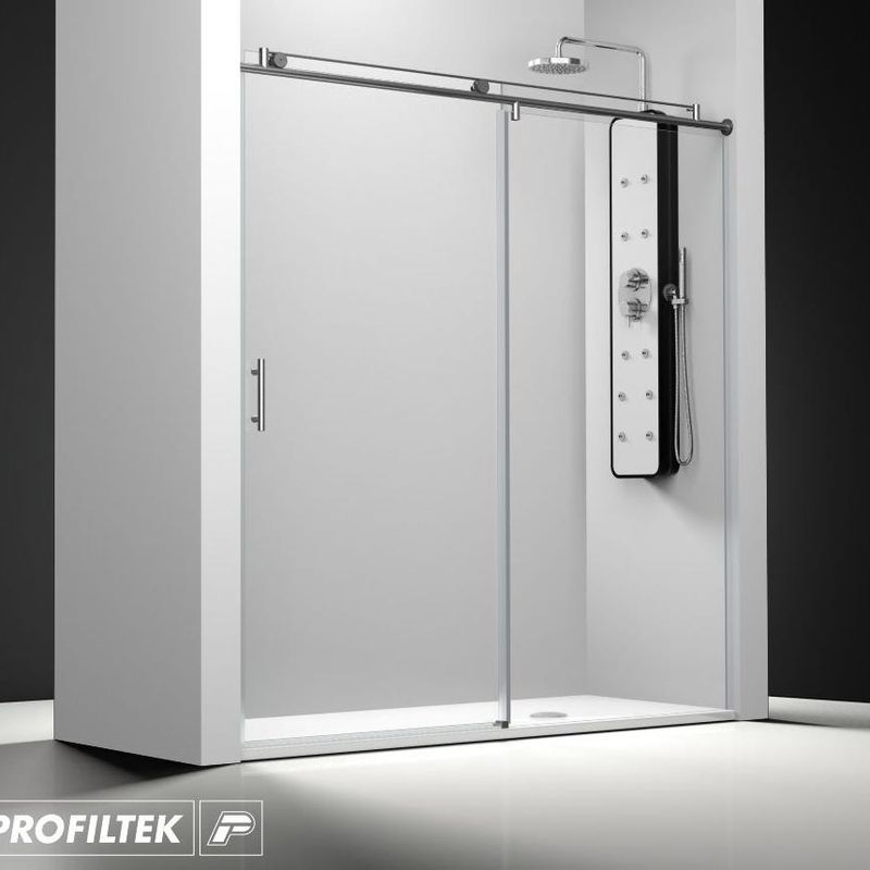 Mampara de baño Profiltek corredera serie Steel modelo ST-210 Classic
