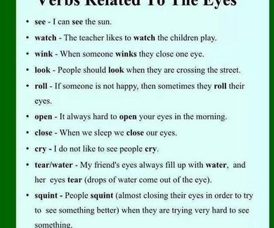 Vocabulary: verbs related to eyes