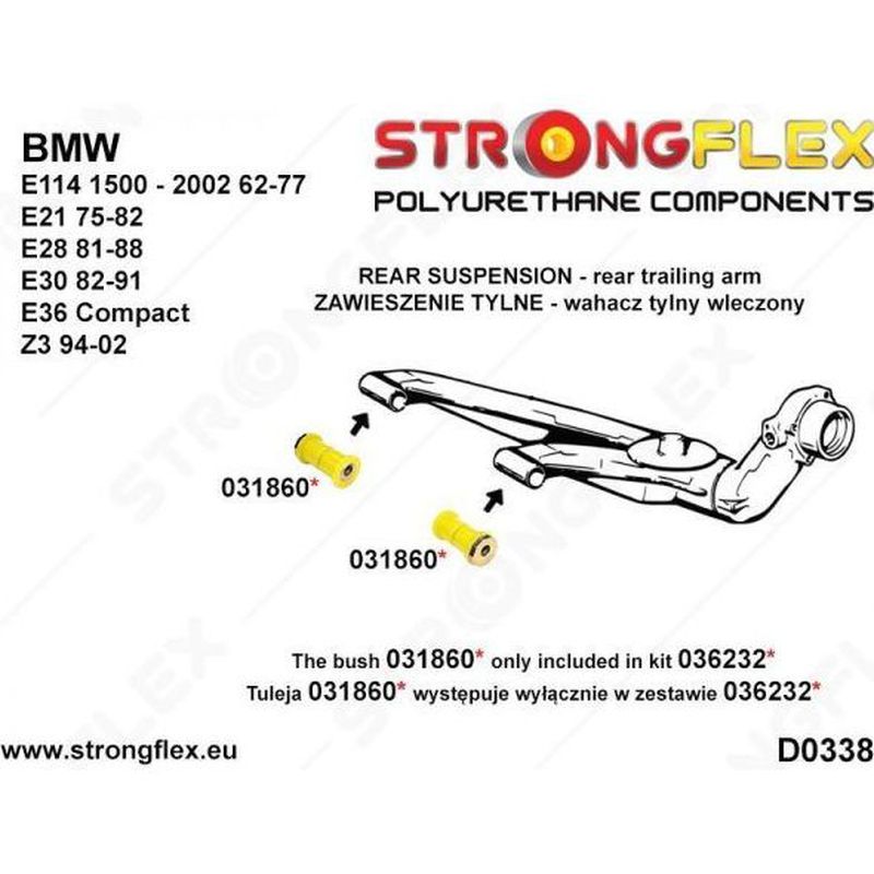 Strongflex - 036232A - Kit regulación caidas eje tras. BMW E30 SPORT: Servicios y Productos de Sirius Tuning