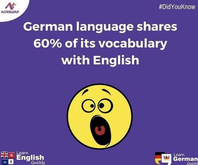 Sabías que la lengua alemana comparte el 60 % del vocabulario con la lengua inglesa?