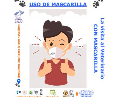 La Visita al Veterinario CON MASCARILLA  -  USO OBLIGATORIO DE MASCARILLA