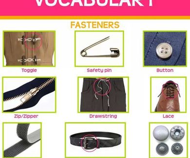 Vocabulary: fasteners