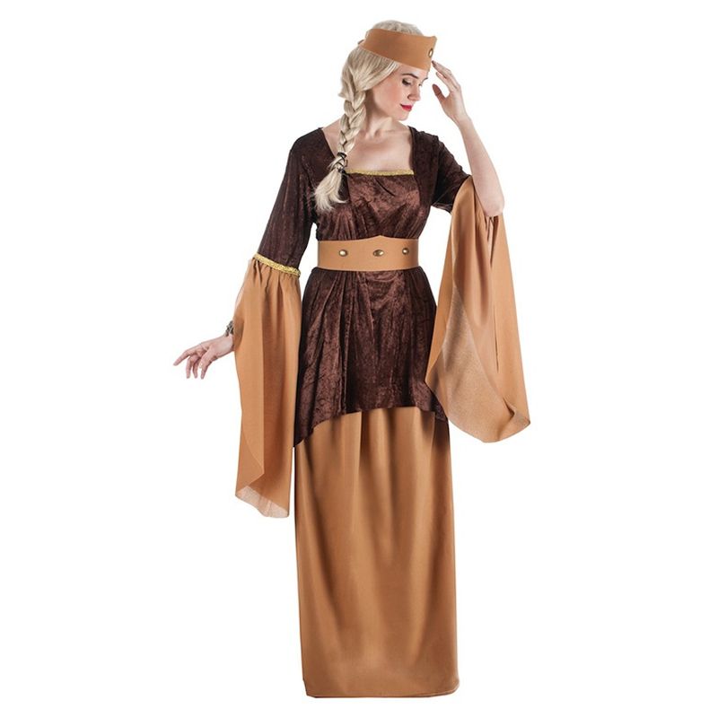 Disfraz dama medieval marrón adulto