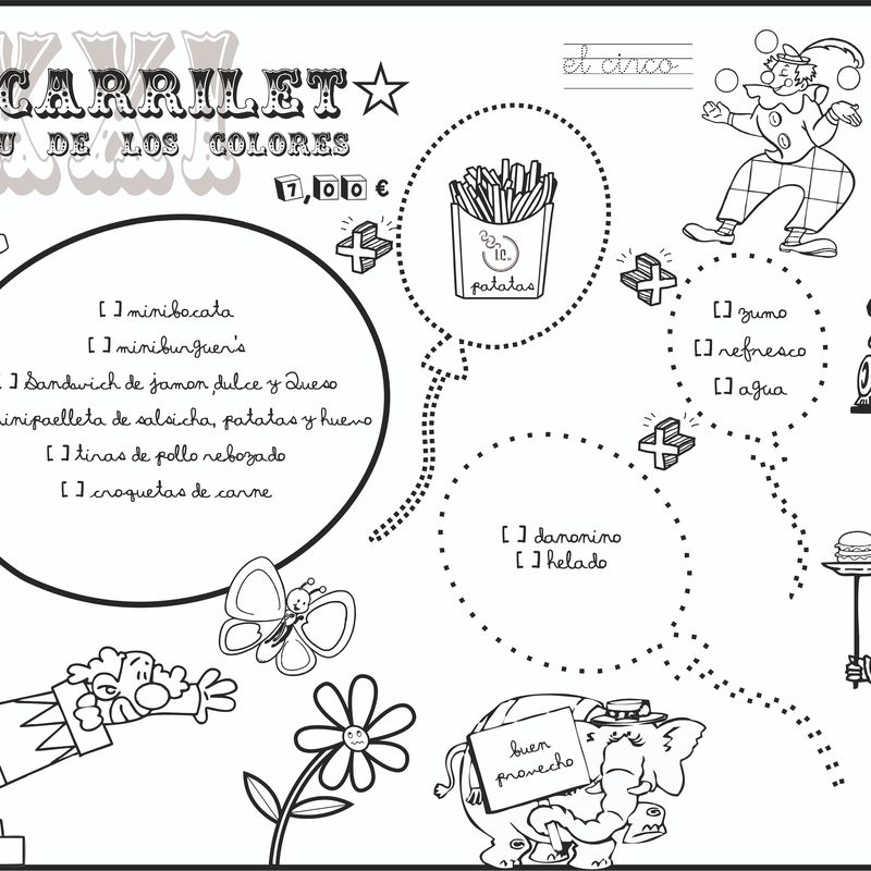 Menú Infantil Castellano