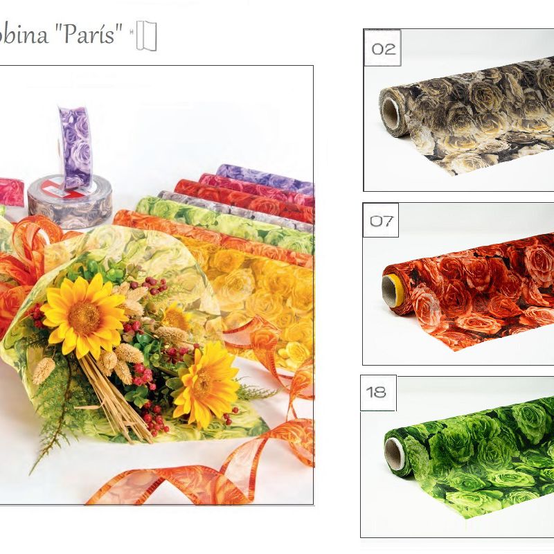 Bobina decofibra modelo "París" impresa digitalmente en material resistente al agua (510mm x 9mt) colores: 02,07,y 18 ref: 0723+color precio: 7,50€