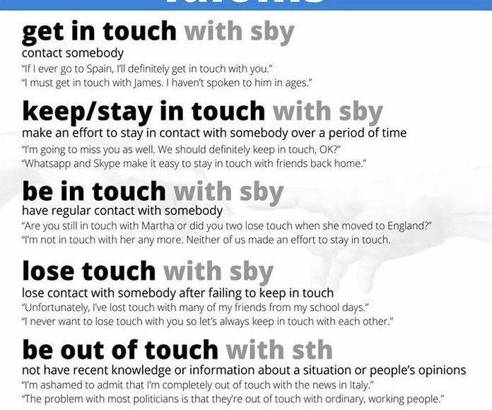 Idioms: touch