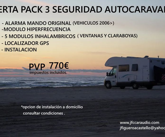 Pack 3 - Seguridad autocaravana: Servicios de JFC Car Audio