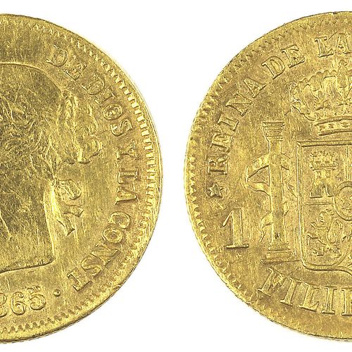 1 peso Isabel 2ª 1865. Fililpinas