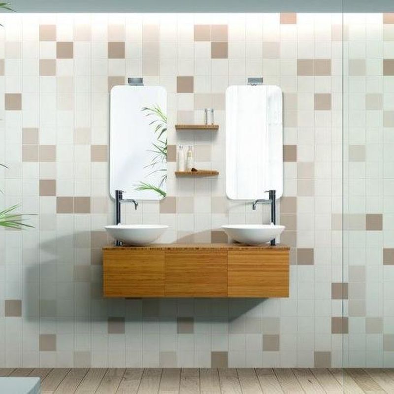 Mueble de baño Vidrebany colección Cube modelo Bambu