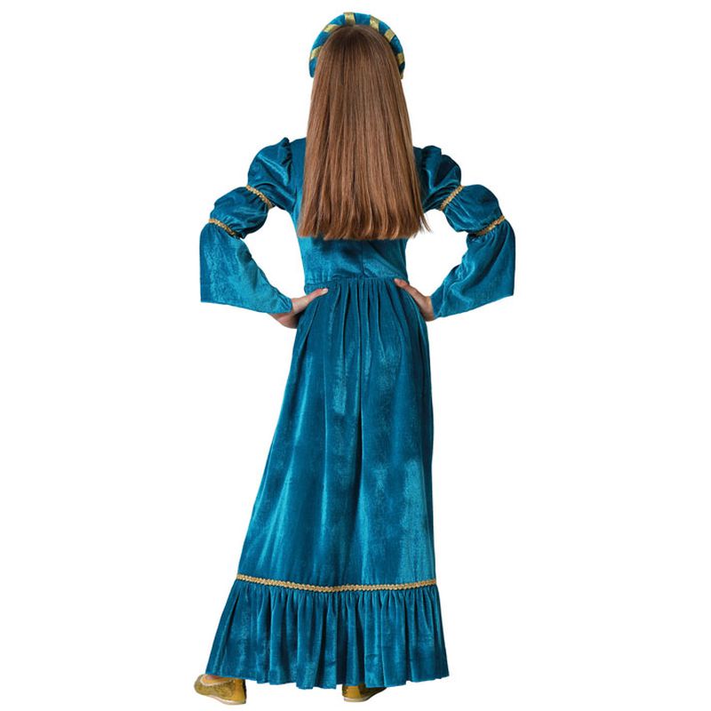Disfraz reina medieval azul infantil