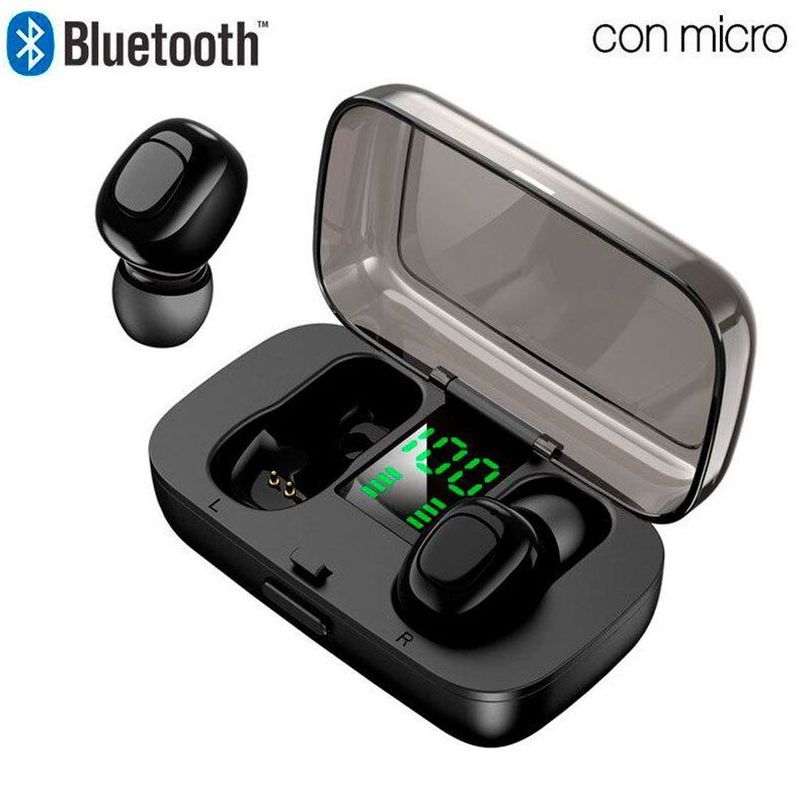 Auriculares Stereo Bluetooth Dual Pod Earbuds COOL DISPLAY Negro: Catalogo de Ocasiones La Moneta