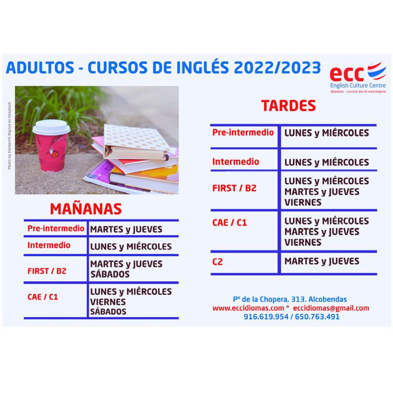 Cursos de Inglés Adultos - 2022/2023: Academias de idiomas de ECC English Culture Centre