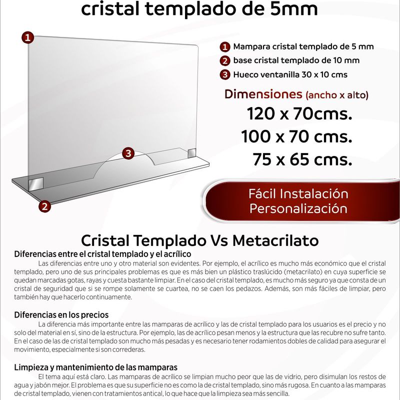 Ventanilla cristal templado 5 mm: Catálogo de Jesús Carrasco e Hijo