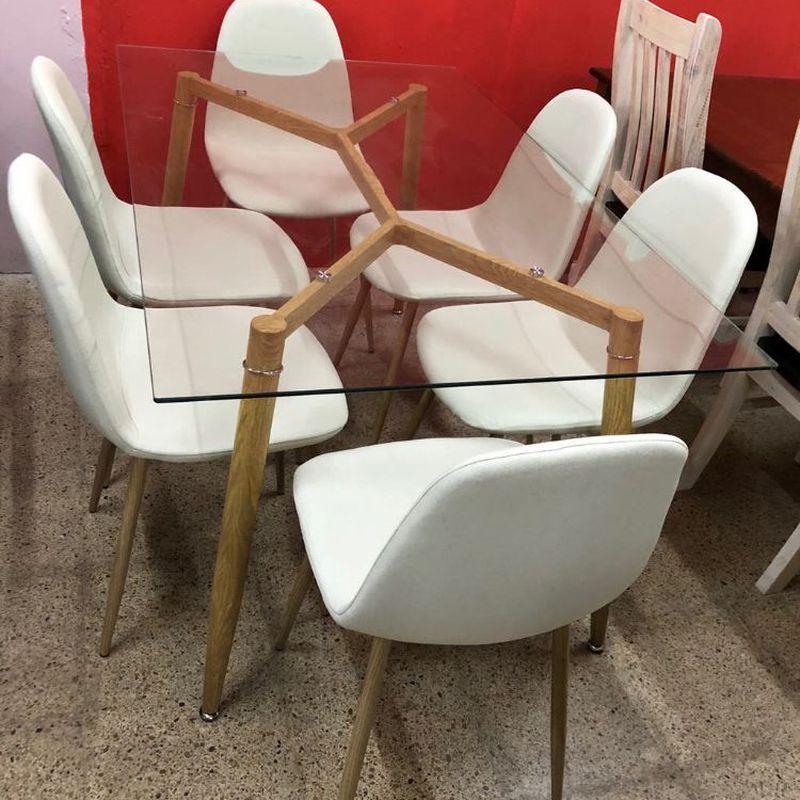 Mesa cristal y 6 sillas beige: Productos de Remar Castellón