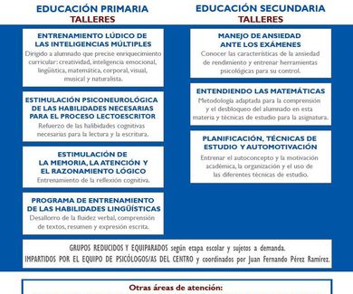 Área Psicología Educativa: Talleres Verano 2017