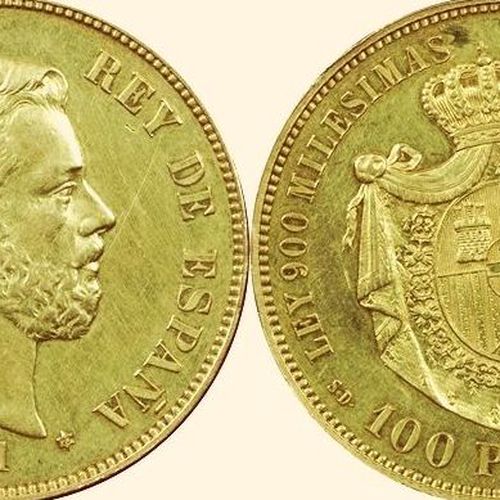 100 pesetas de Amadeo I de Saboya. 1871
