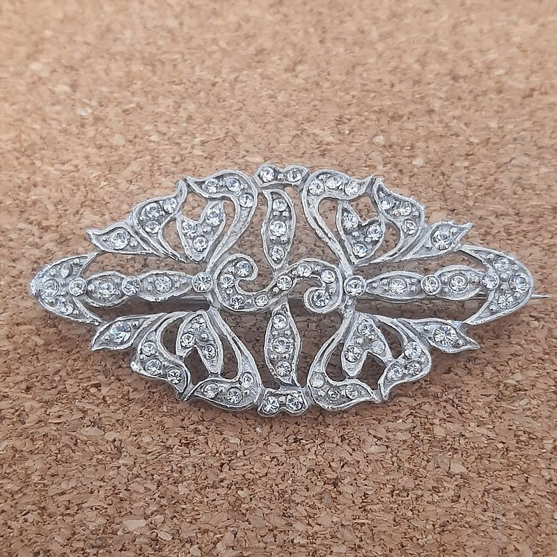 Broche plata de ley rodiado