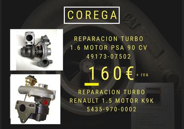 Descuento: Reparación turbo 1.6 PSA 90 CV