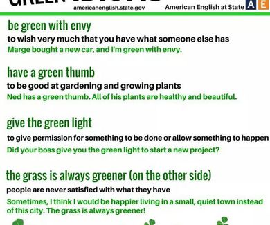 Green idioms for St. Patrick's!