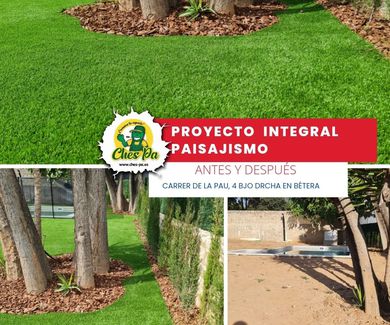Proyecto integral paisajismo con césped artificial en Valencia