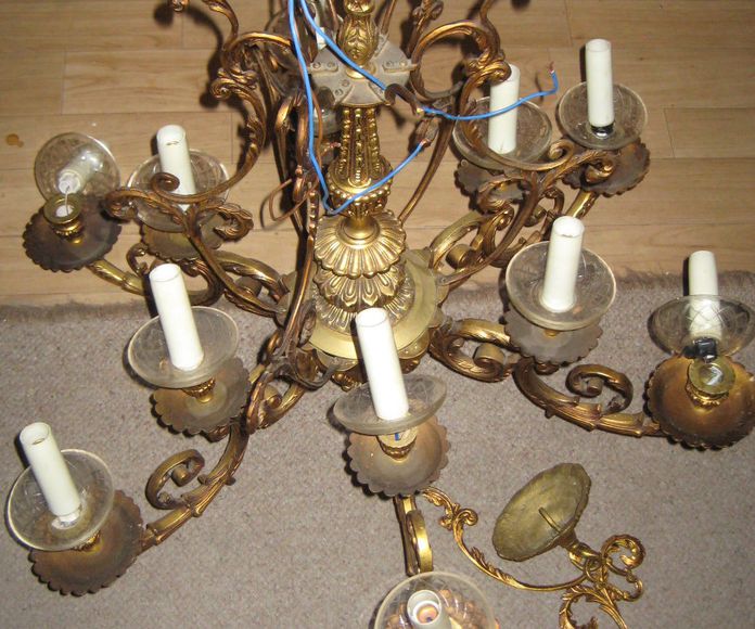 Lámpara de metal 12 luces (ANTES)