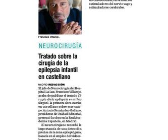 Artículo periódico Tribuna: Cirugía de la epilepsia en niños: Especialidades y publicaciones de Doctor Villarejo