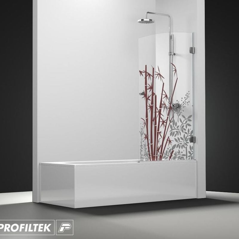 Mampara de baño Profiltek serie Newglass modelo NG-101 decoración Natural