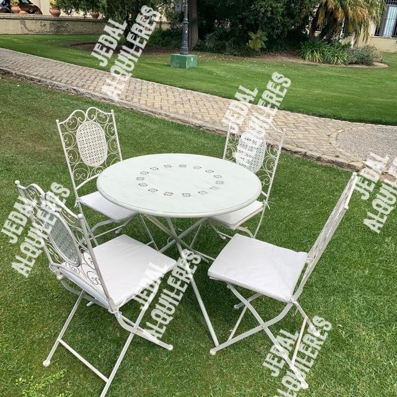 SILLA FORJA BLANCA CON COJIN: Catálogo de Jedal Alquileres