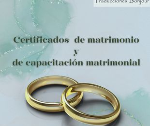 TRADUCCIÓN JURADA - Certificados de matrimonio y capacidad matrimonial