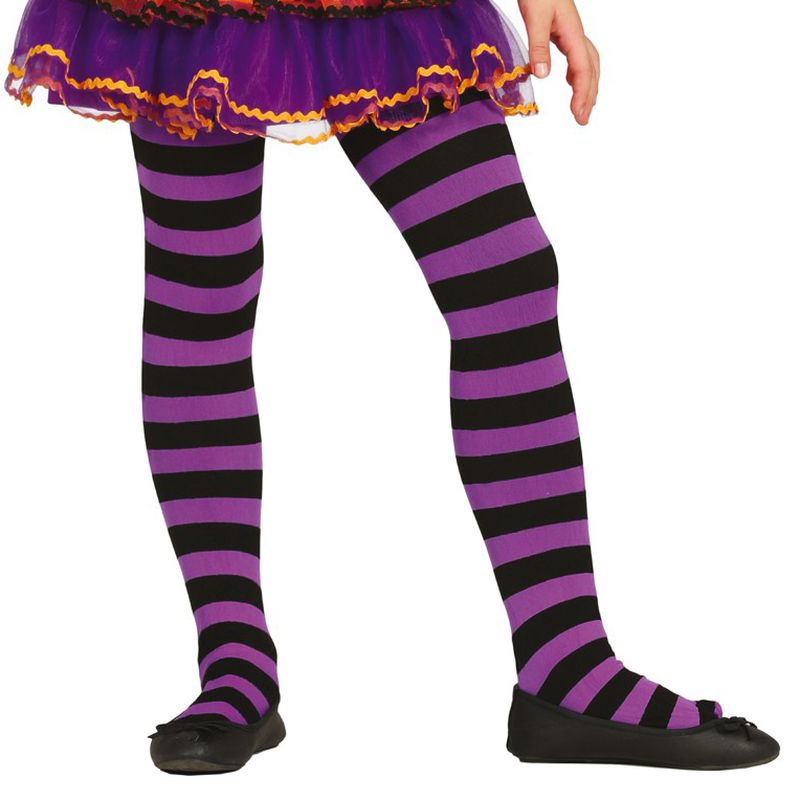 Pantys rayas morado/negro infantil