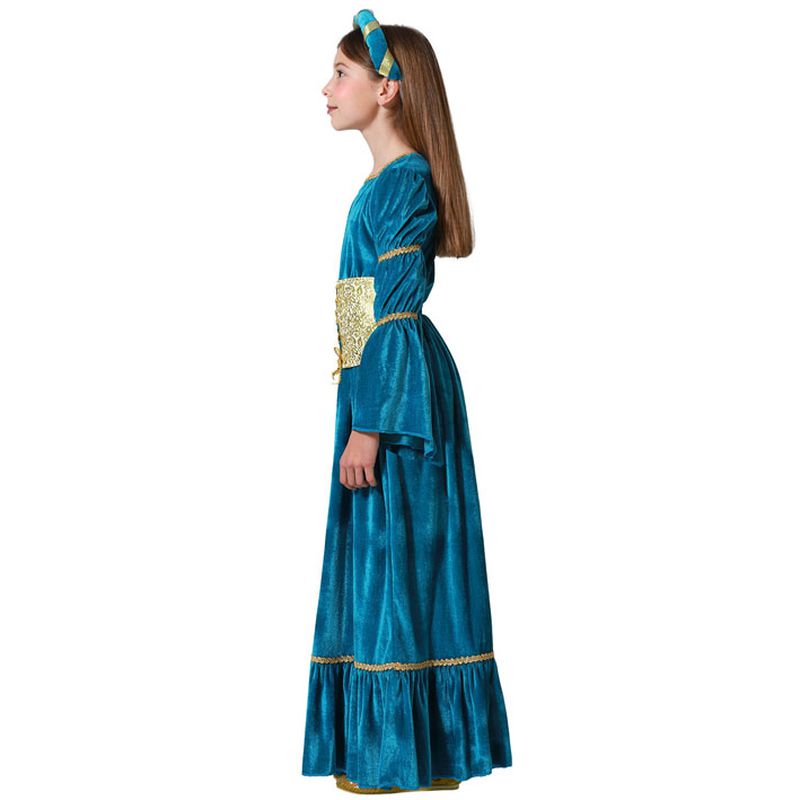 Disfraz reina medieval azul infantil